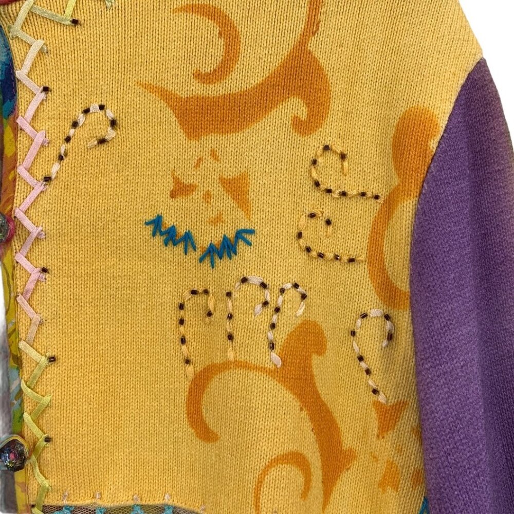 Sandy Starkman Multicolor Floral Patchwork Cotton… - image 6